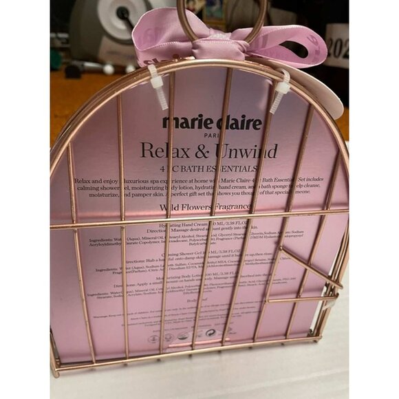 Marie Claire 4 Piece Relax & Unwind Bath Essential Kit Wild Flowers - Picture 4 of 6